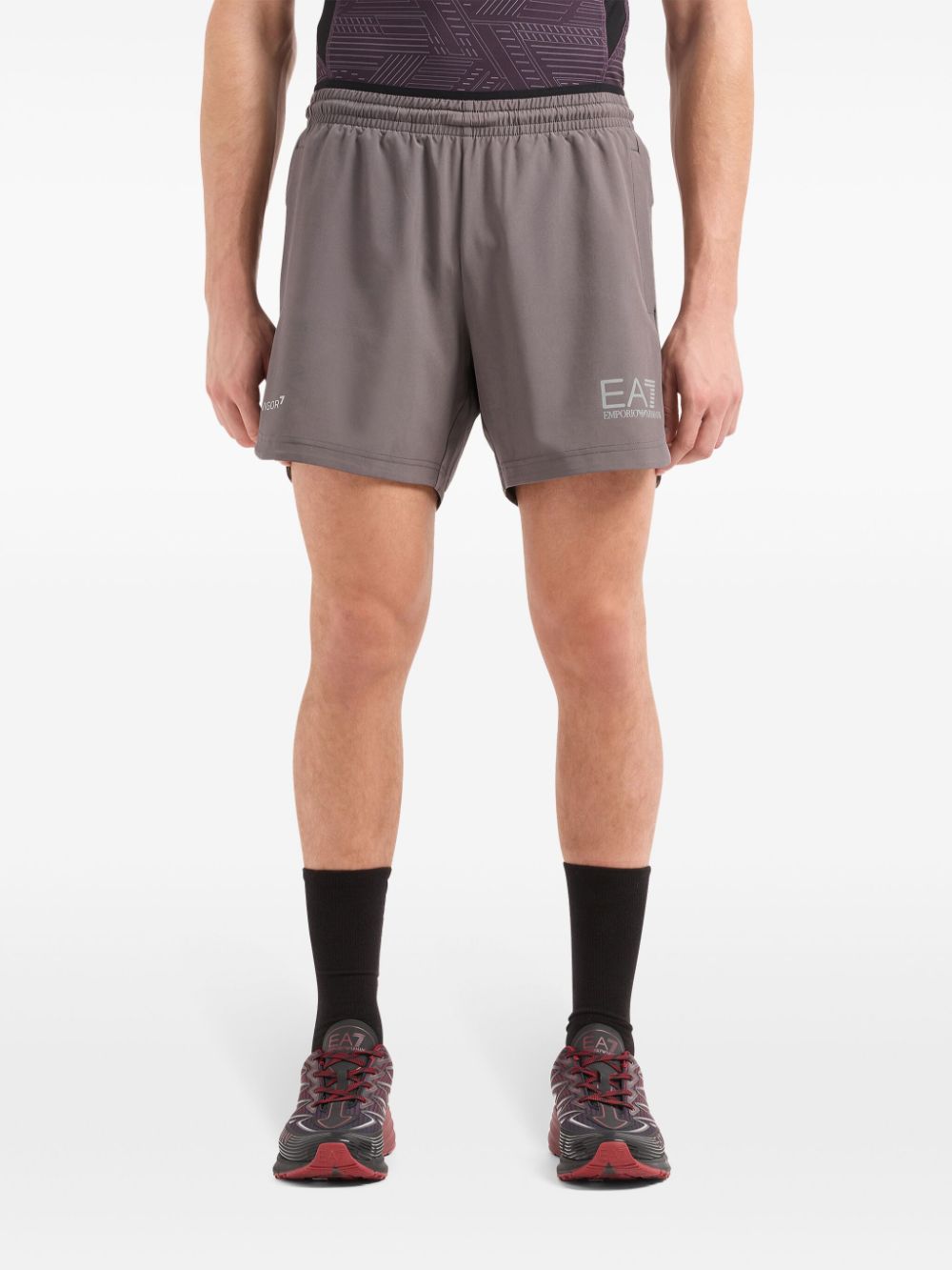 Ea7 Shorts Grigio Polyester Elastane