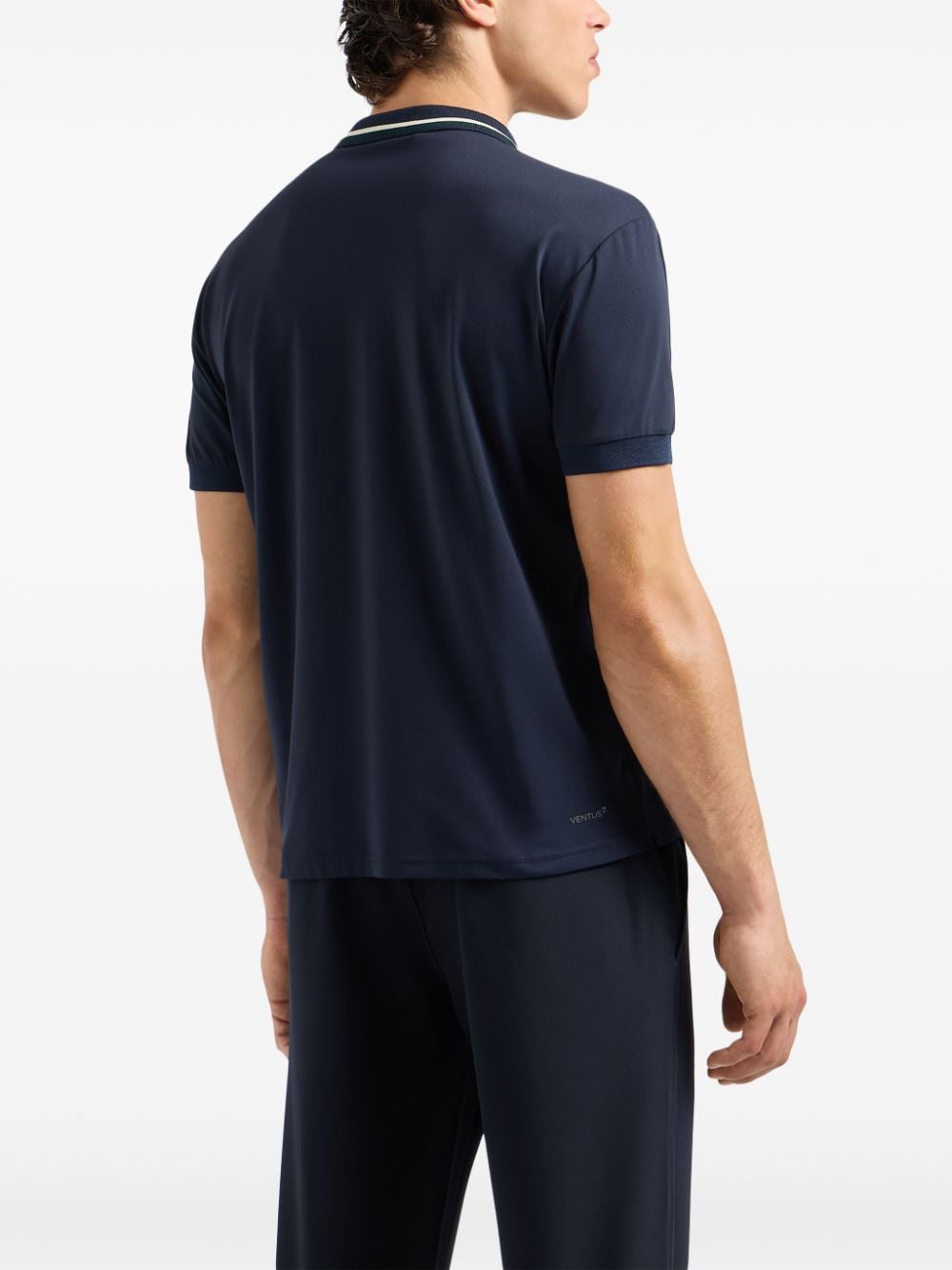 Ea7 T-Shirts And Polos Blu Polyamide Elastane