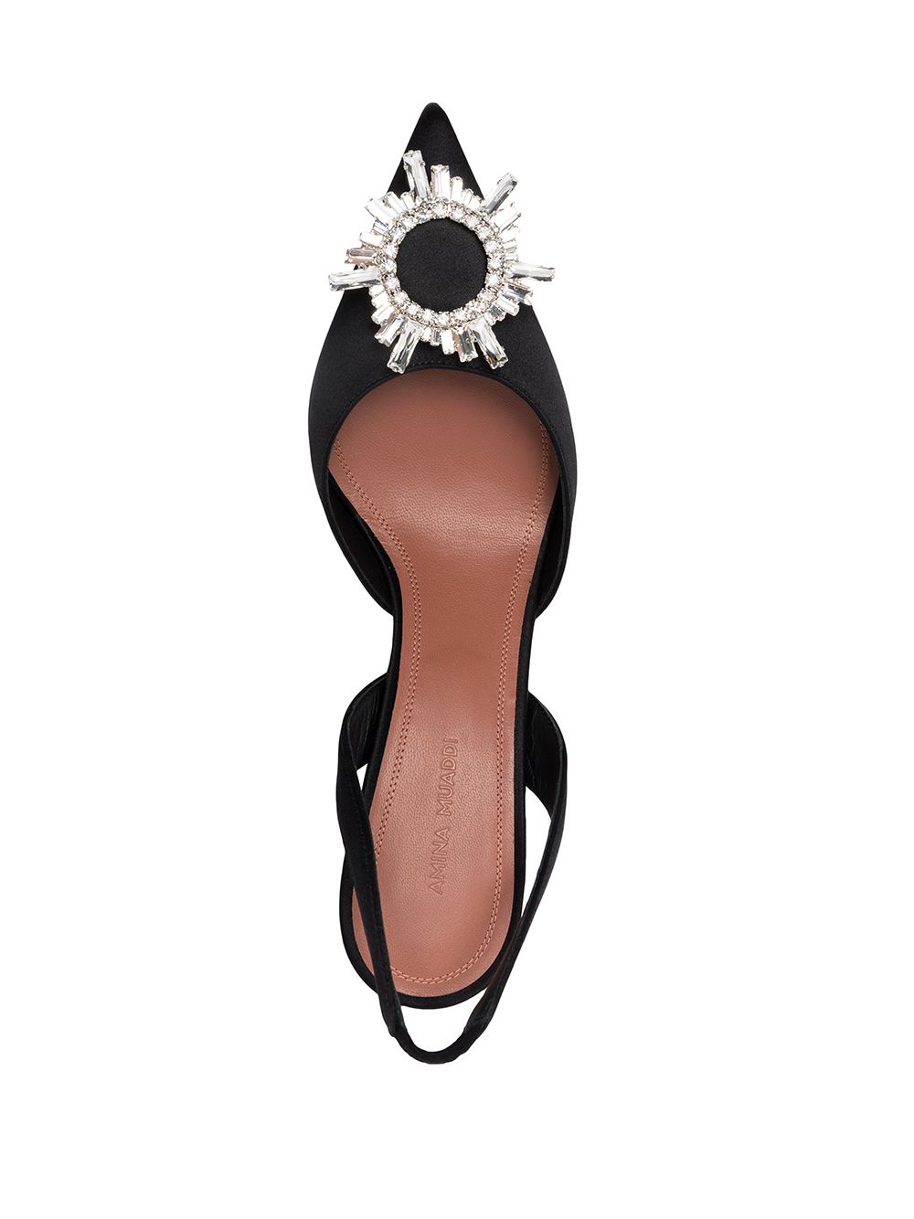 Amina Muaddi With Heel Black Silk