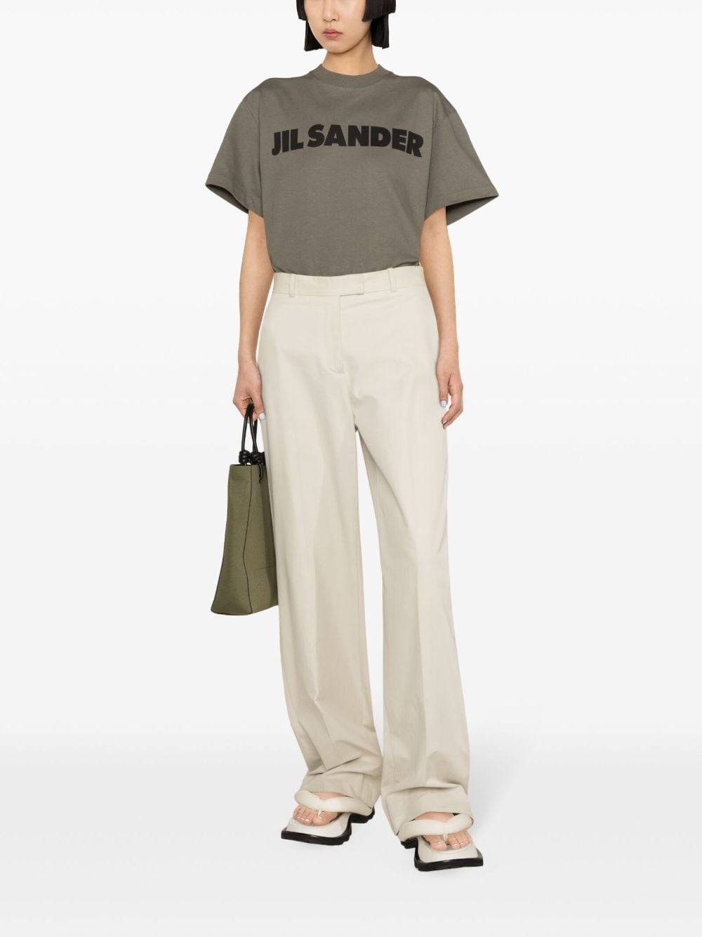 Jil Sander T-Shirts And Polos Kaki Cotton