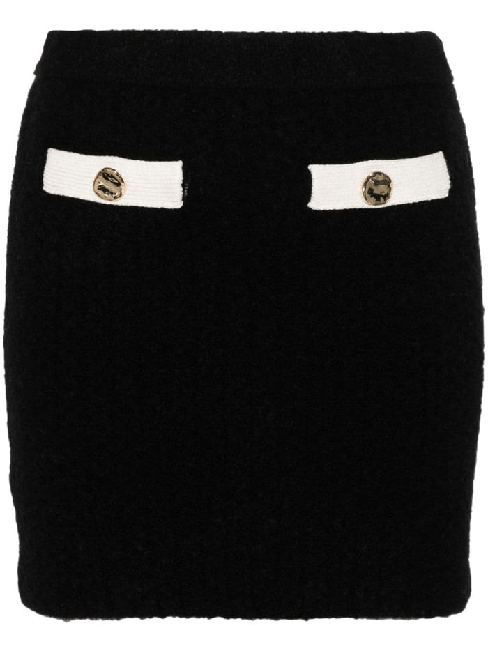 Self-Portrait Skirts Black Alpaca Polyamide Elastane