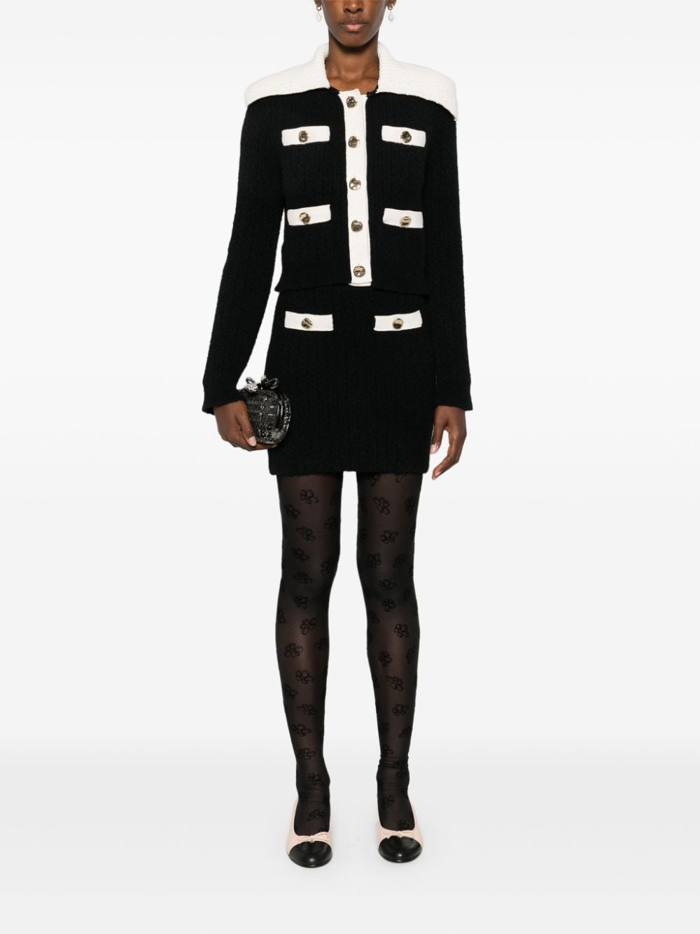 Self-Portrait Skirts Black Alpaca Polyamide Elastane