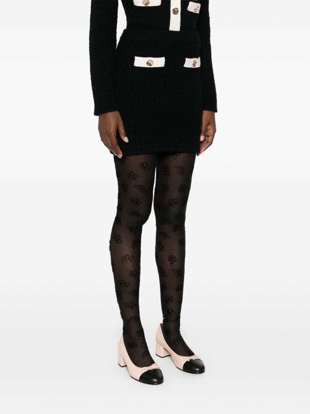Self-Portrait Skirts Black Alpaca Polyamide Elastane