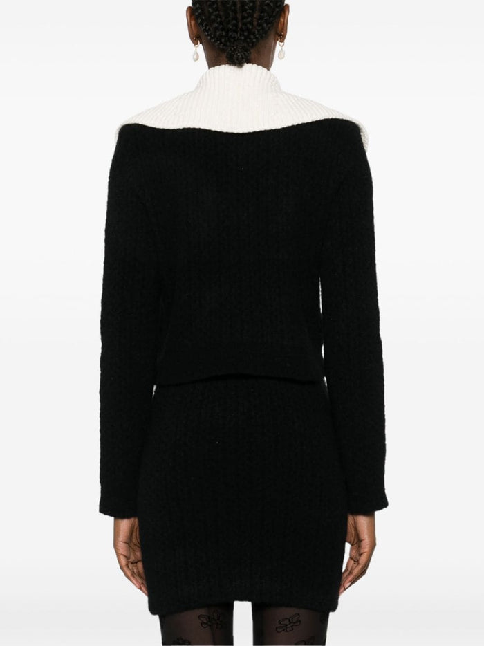 Self-Portrait Sweaters Black Alpaca Polyamide Elastane