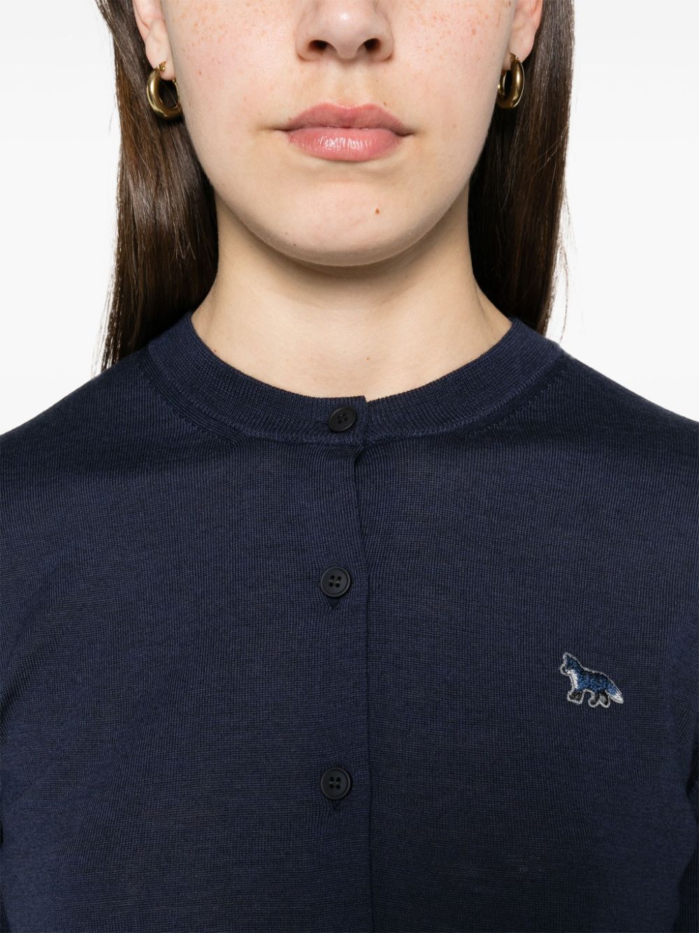 Maison Kitsune Sweaters Blue Wool 100 %
