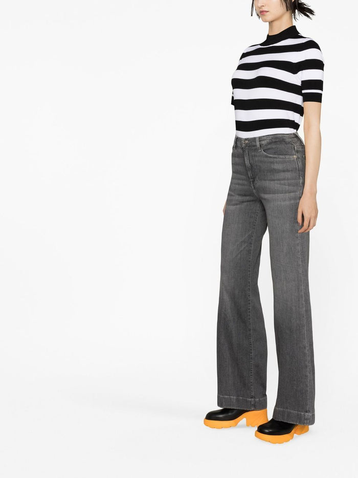 Seven Jeans Grey Cotton Polyester Elastane