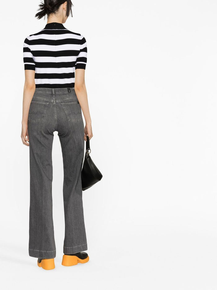 Seven Jeans Grey Cotton Polyester Elastane