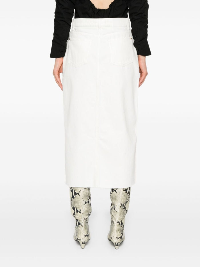 Seven Skirts White Cotton Elastane