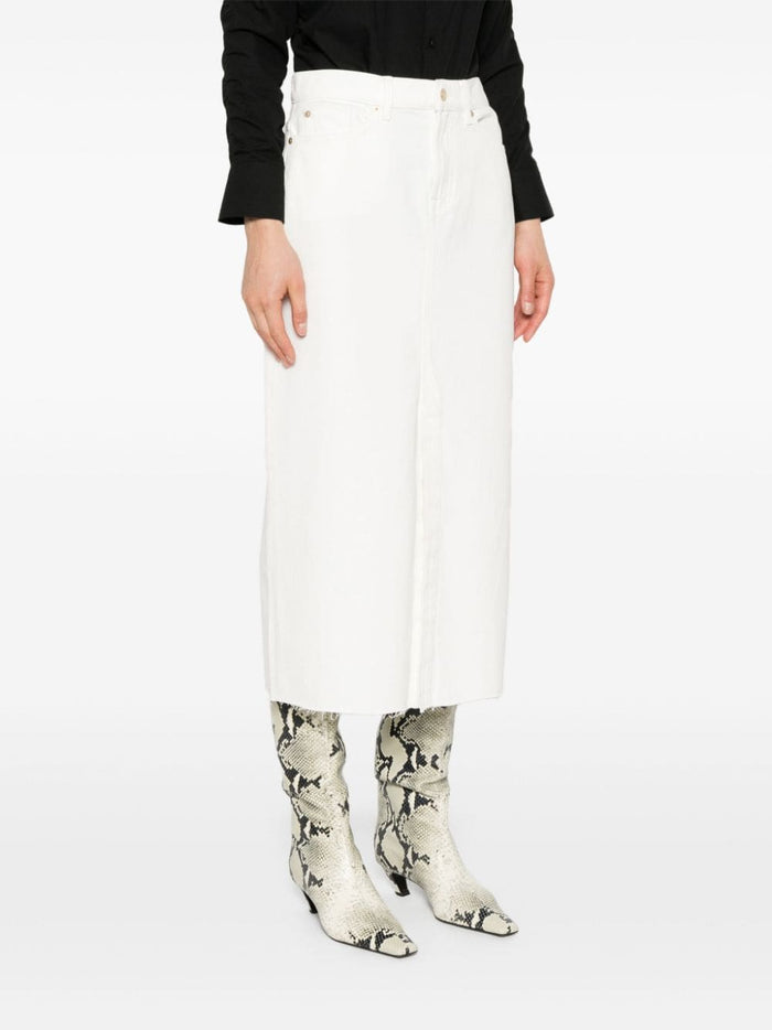 Seven Skirts White Cotton Elastane