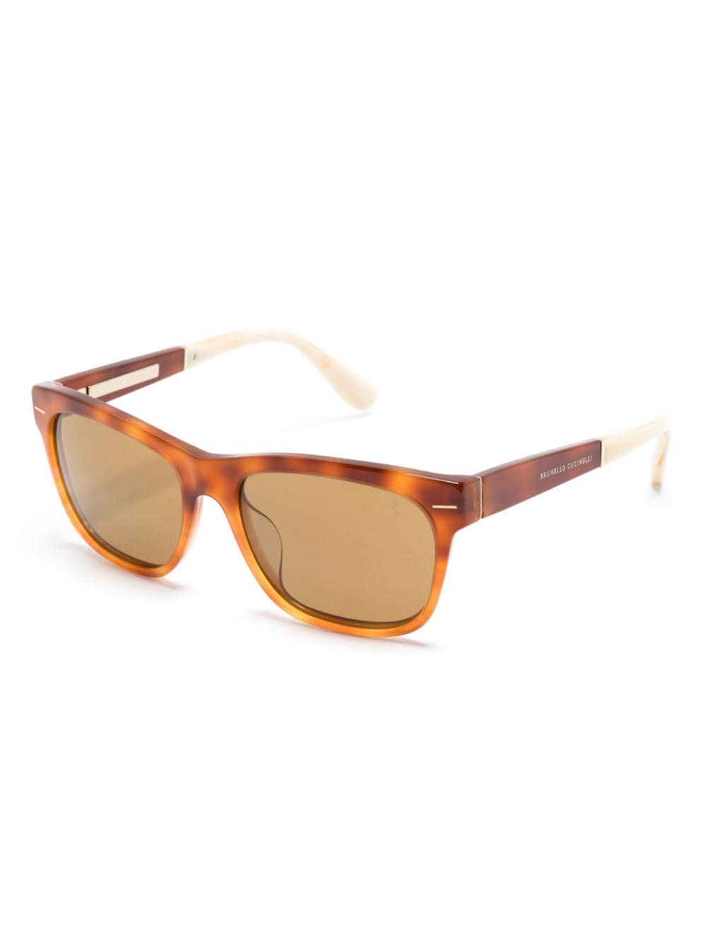 Brunello Cucinelli Sunglasses Leather Brown Acetate