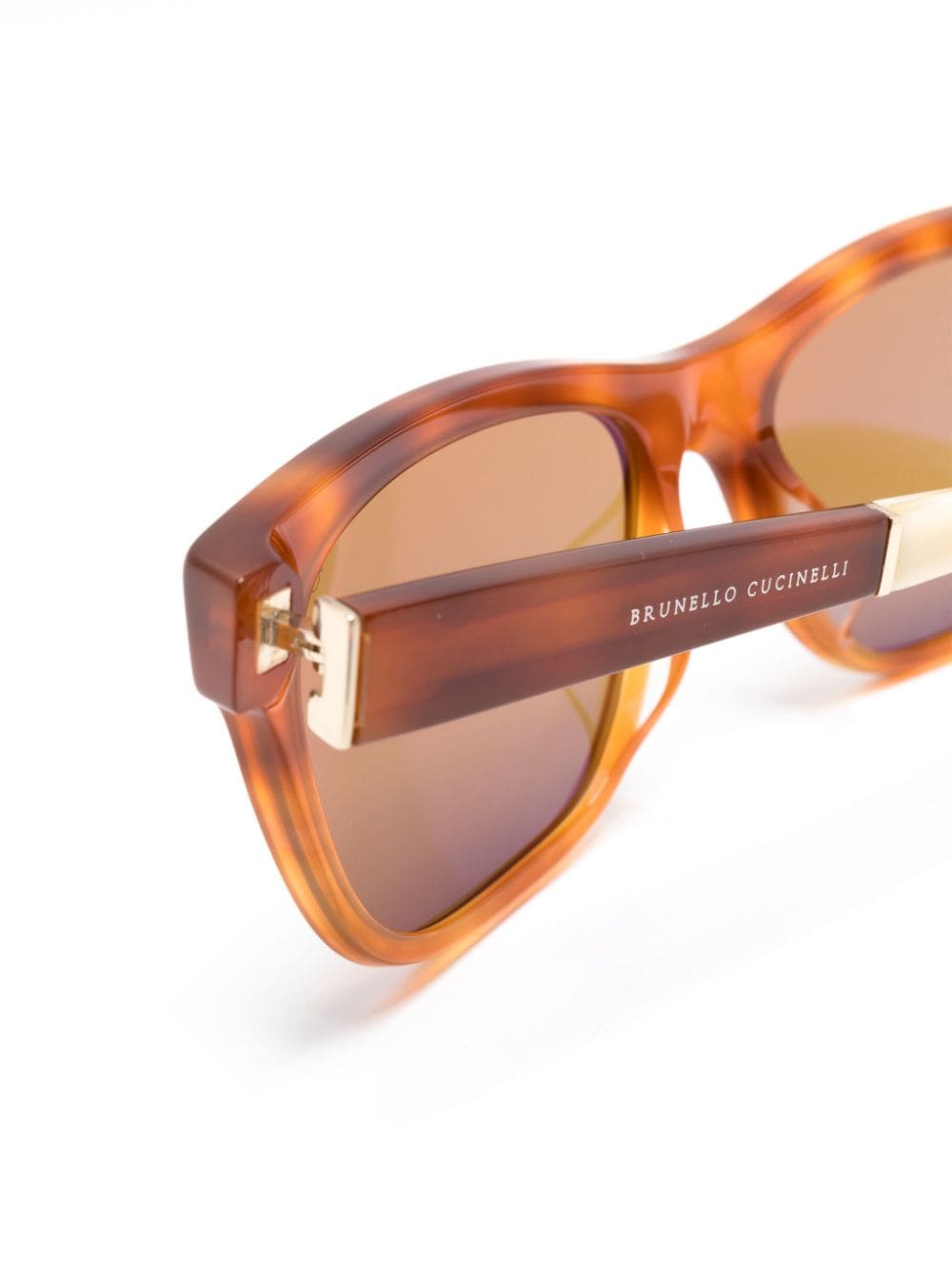 Brunello Cucinelli Sunglasses Leather Brown Acetate