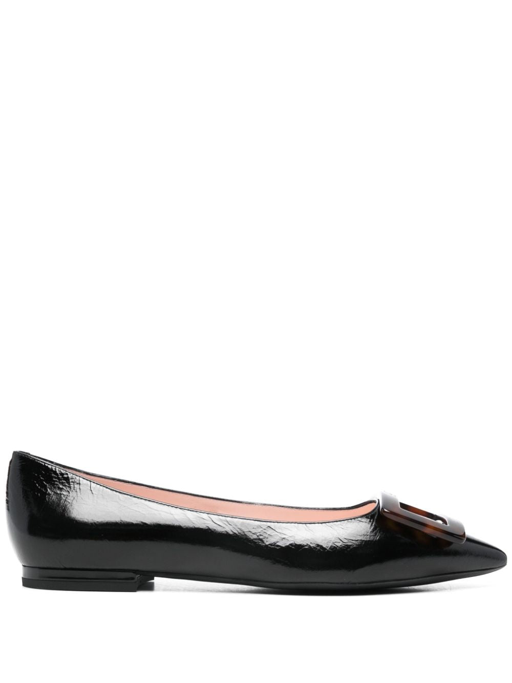 Roger Vivier Flat Shoes Black Calf Leather
