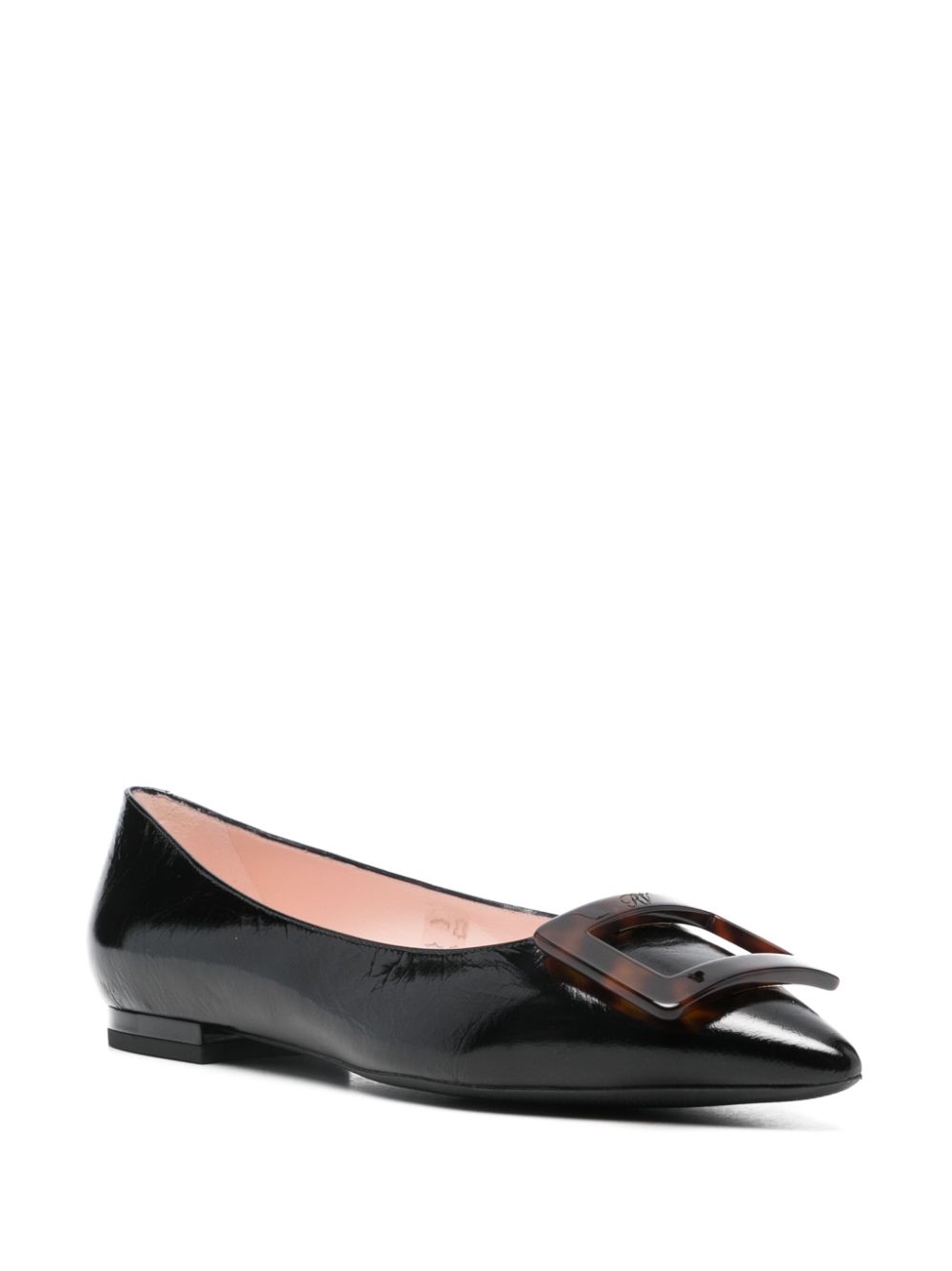 Roger Vivier Flat Shoes Black Calf Leather