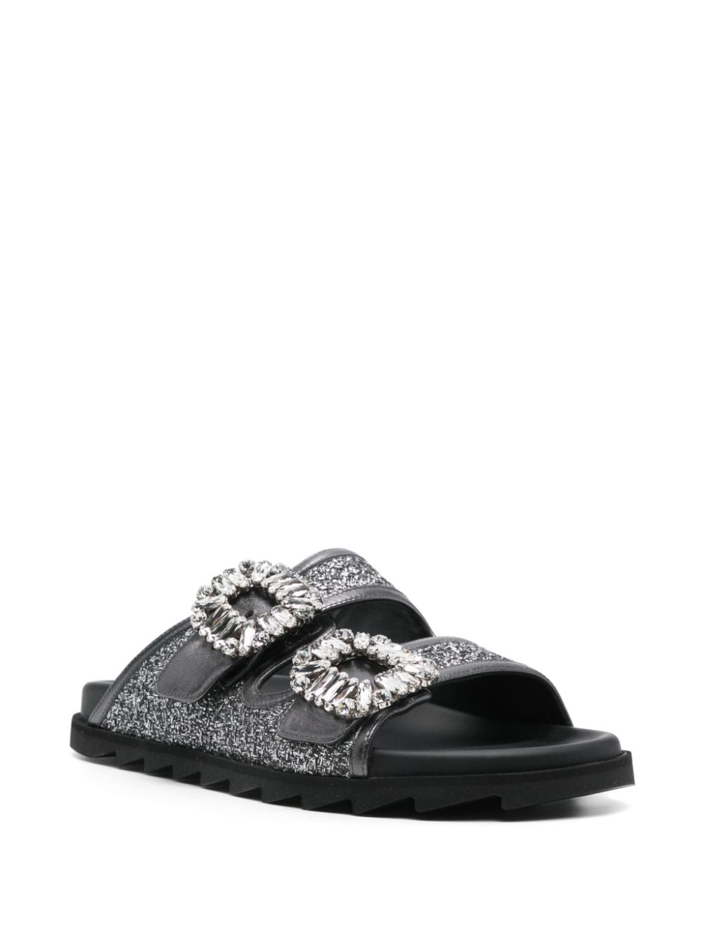 Roger Vivier Sandals Grey Leather100 %