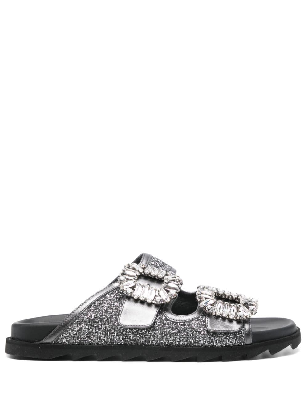Roger Vivier Sandals Grey Leather100 %