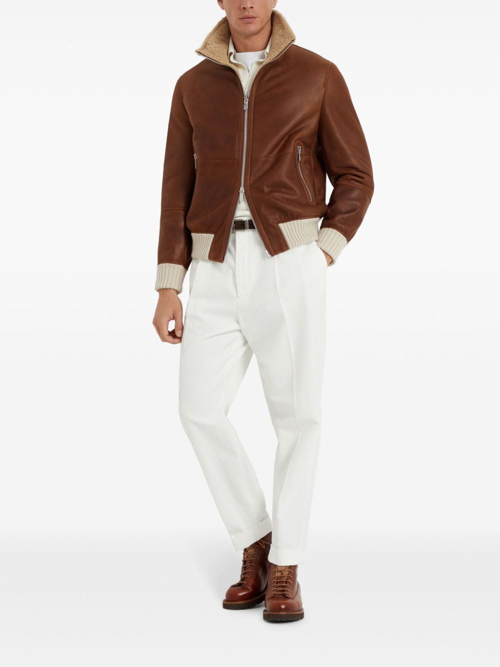 Brunello Cucinelli Jackets Marrone Shearling