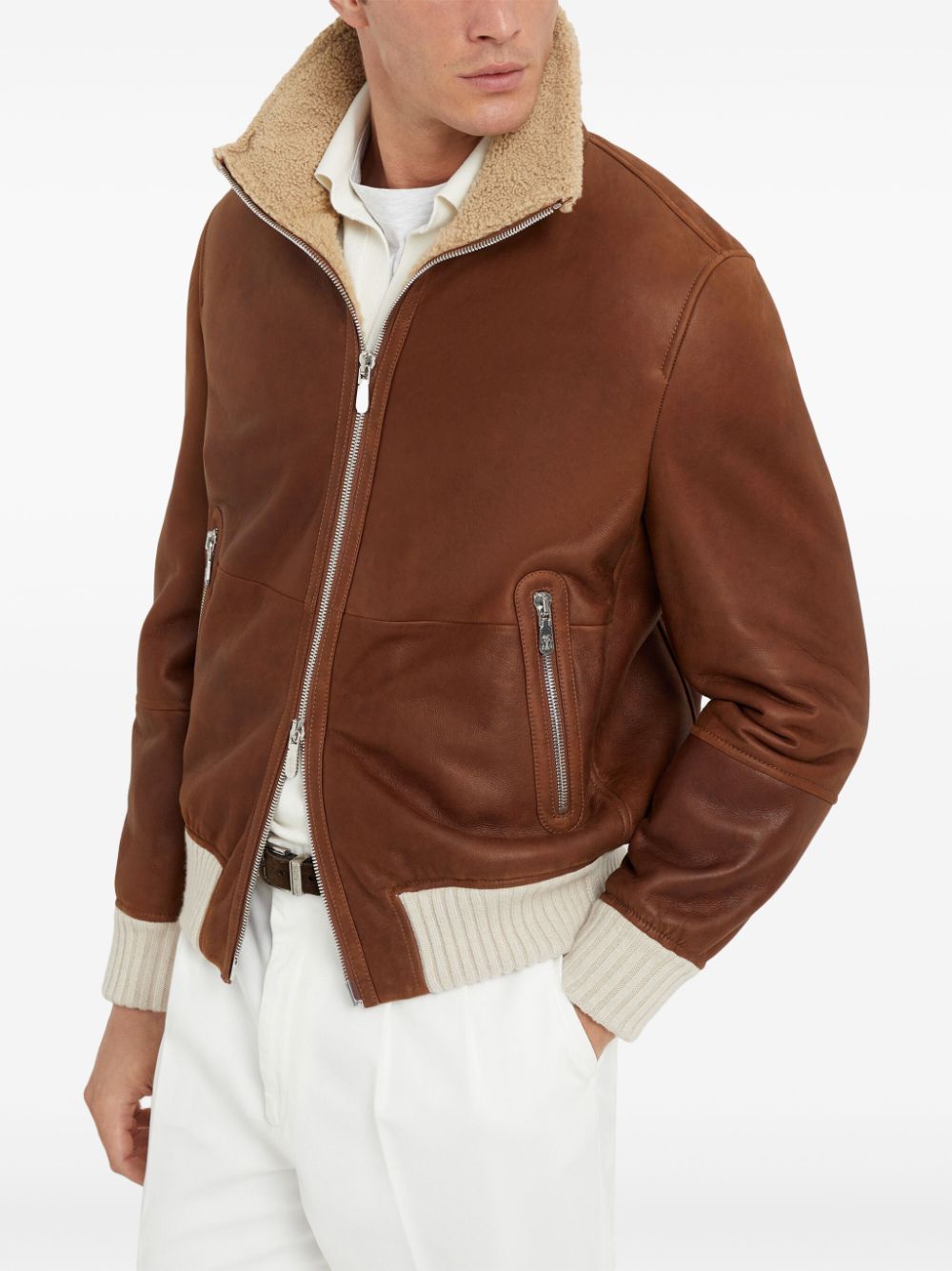 Brunello Cucinelli Jackets Marrone Shearling