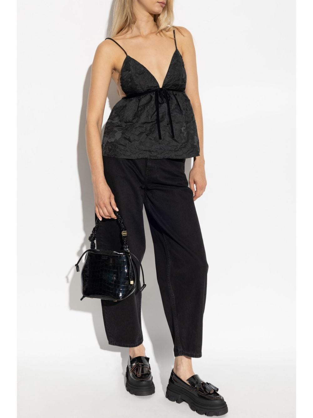Ganni Jeans Black Cotton