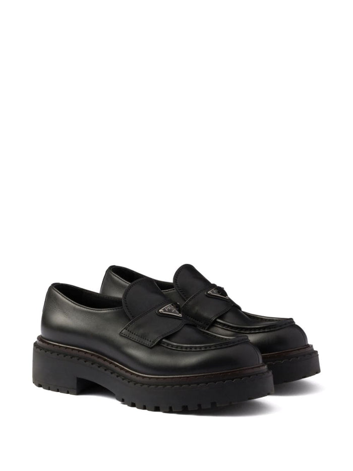 Prada Flat Shoes Black Leather