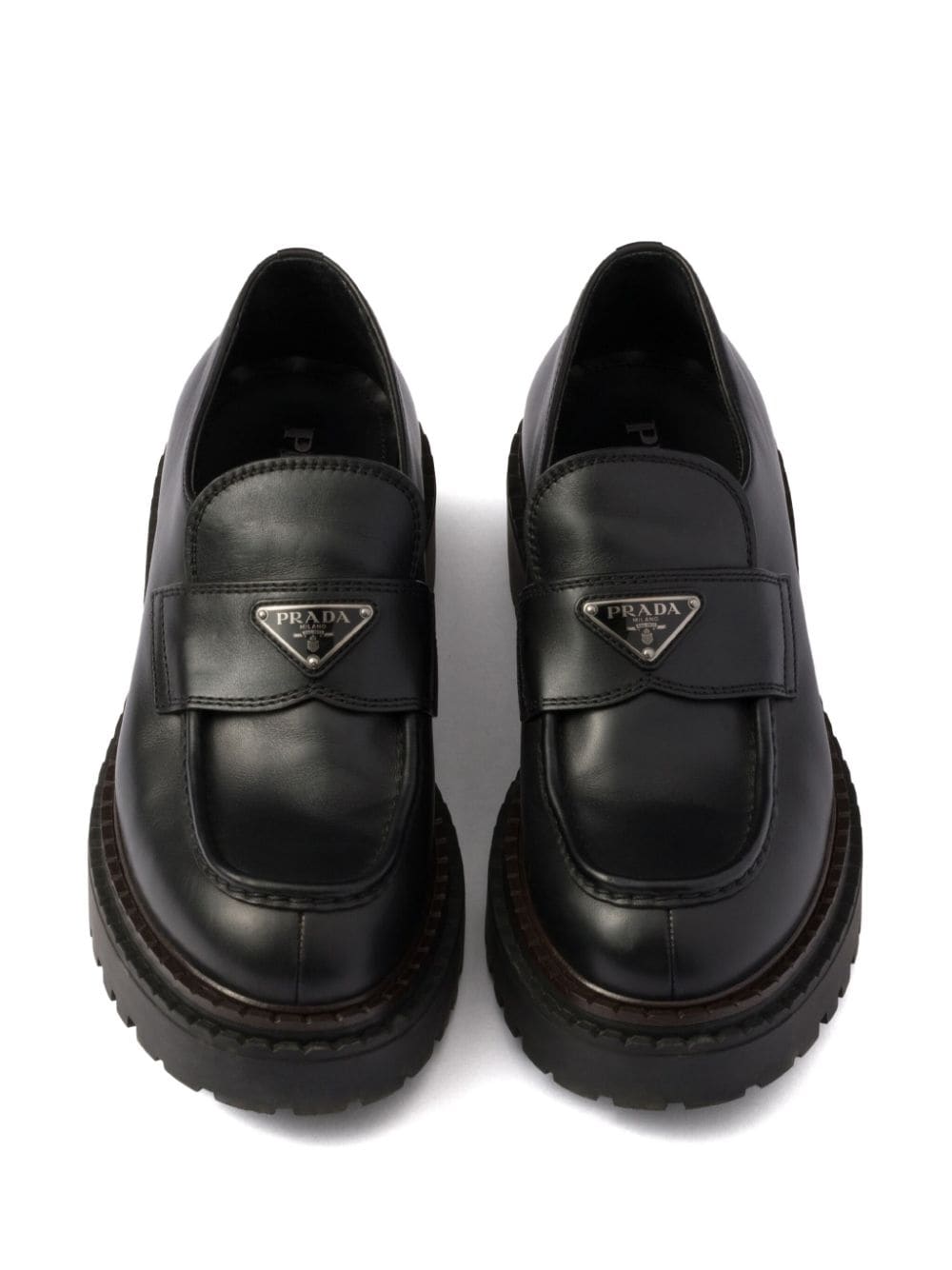 Prada Flat Shoes Black Leather