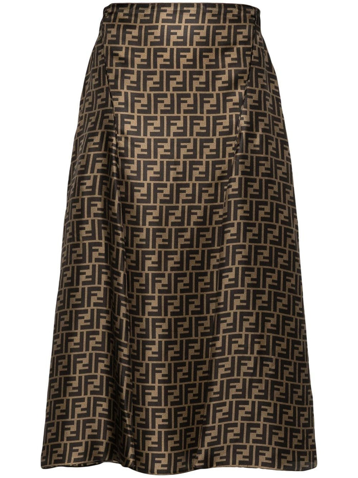 Fendi Skirts Brown Silk