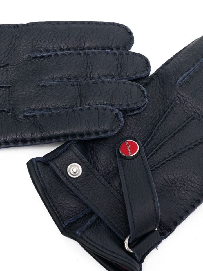 Kiton Gloves Blue Calf Lather