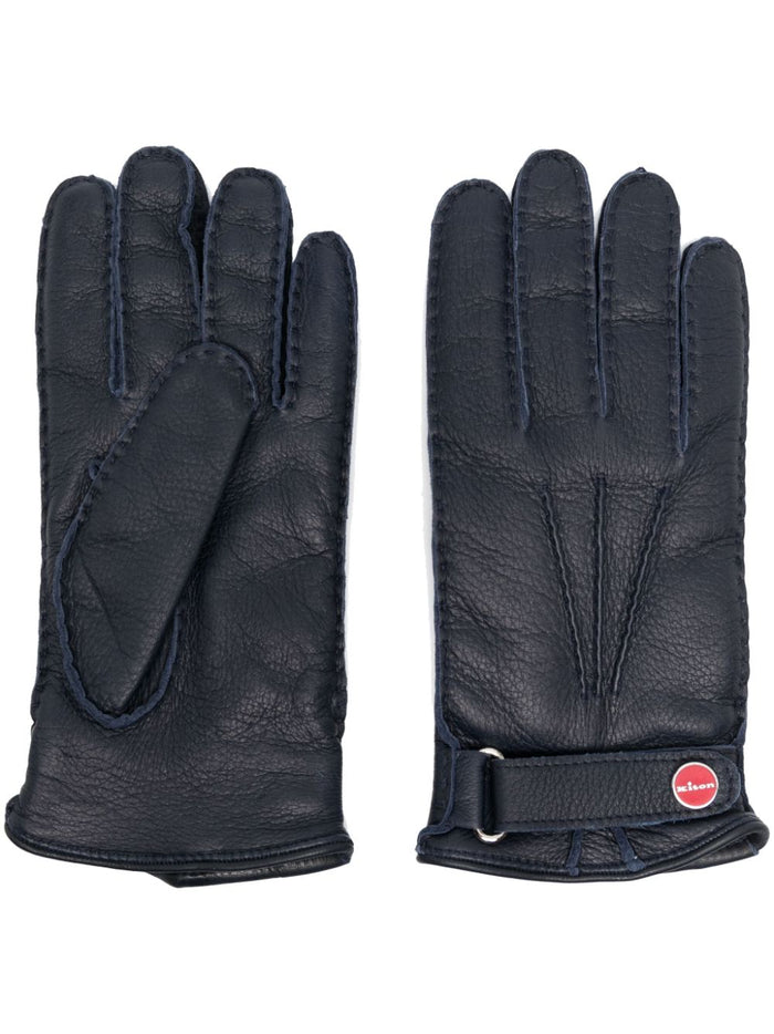 Kiton Gloves Blue Calf Lather