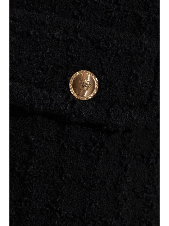 Versace Shorts Black Virgin Wool Mohair Nylon