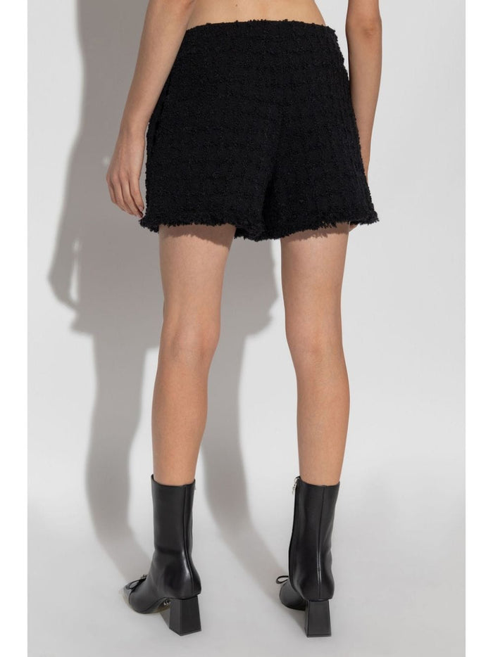 Versace Shorts Black Virgin Wool Mohair Nylon