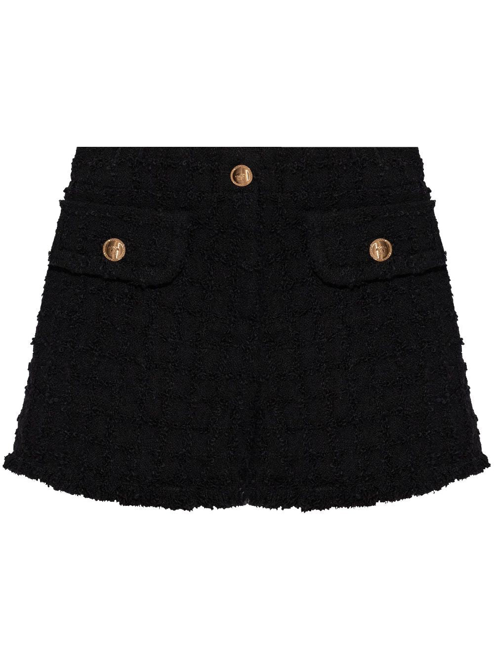 Versace Shorts Black Virgin Wool Mohair Nylon