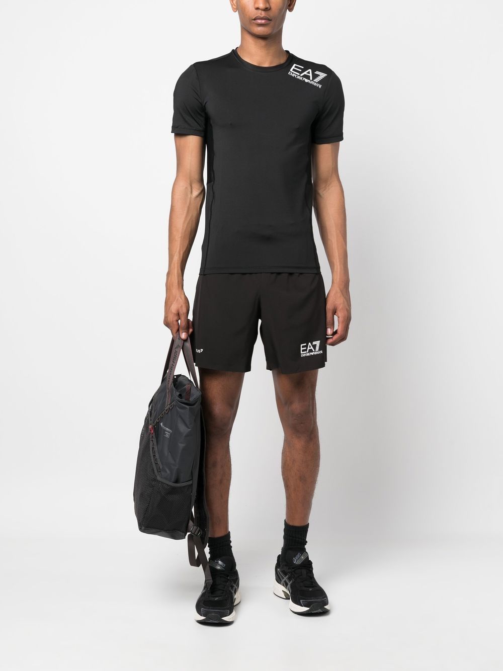 Ea7 Shorts Nero Polyester Elastane