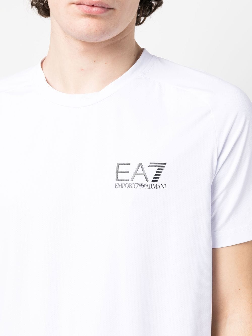 Ea7 T-Shirts And Polos Bianco Polyamide Elastane