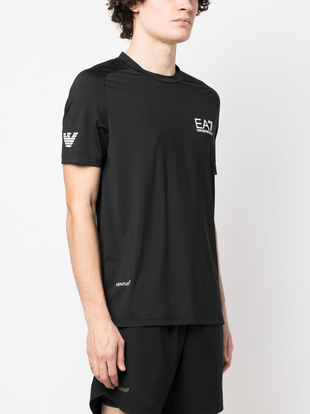 Ea7 T-Shirts And Polos Nero Polyamide Elastane
