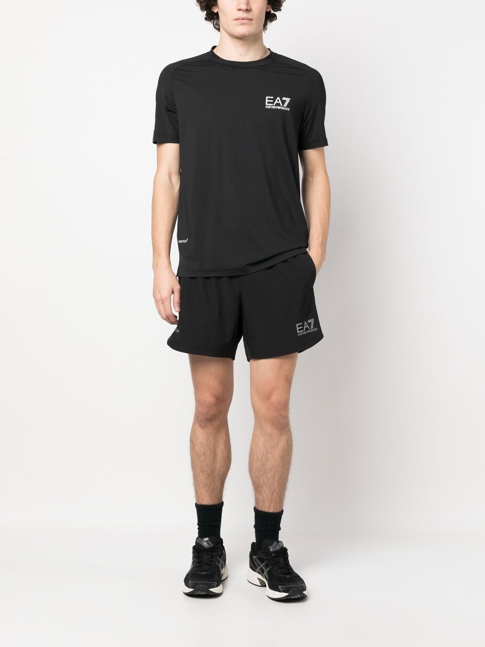 Ea7 T-Shirts And Polos Nero Polyamide Elastane