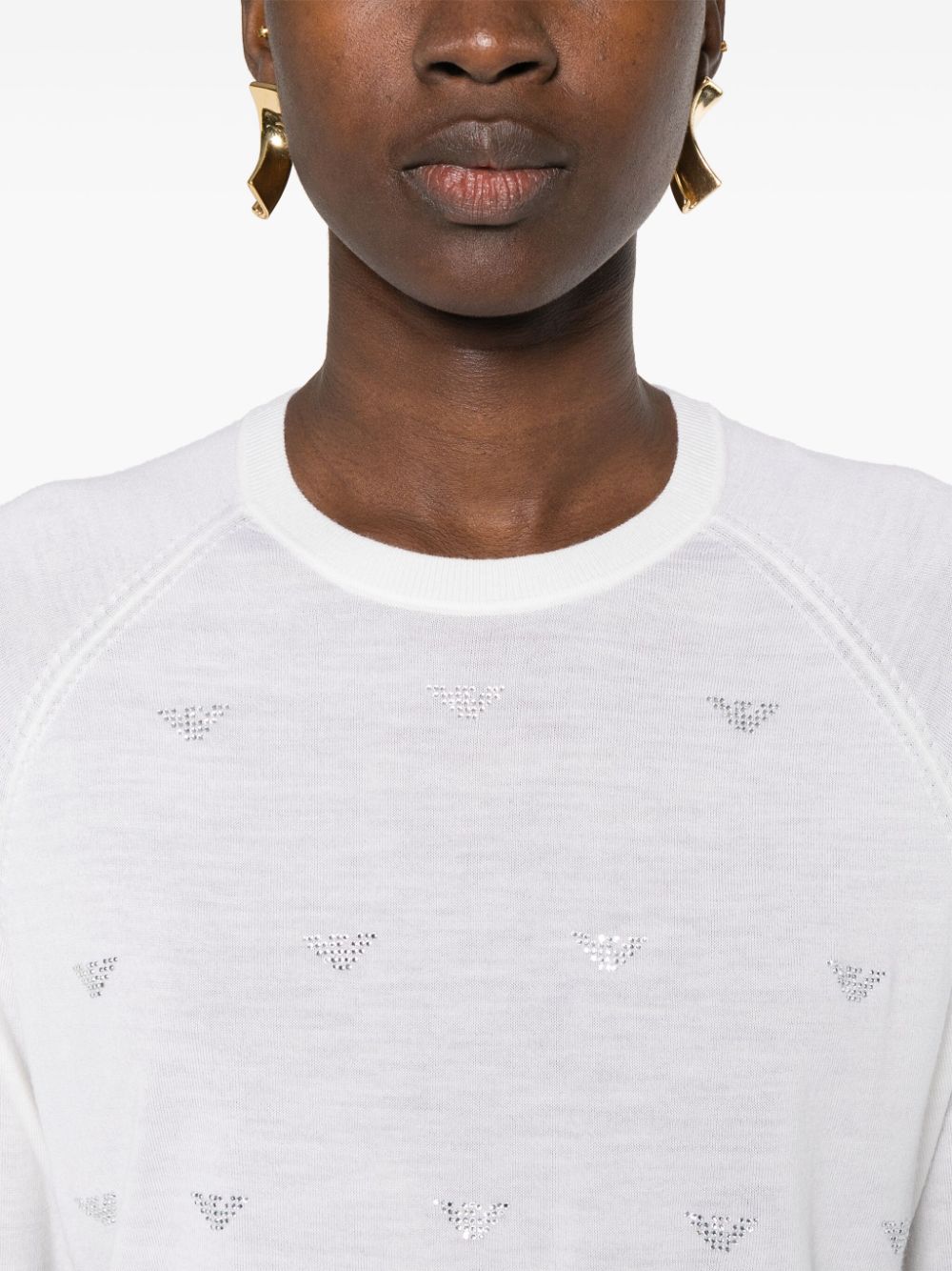 Emporio Armani Sweaters Bianco Virgin Wool