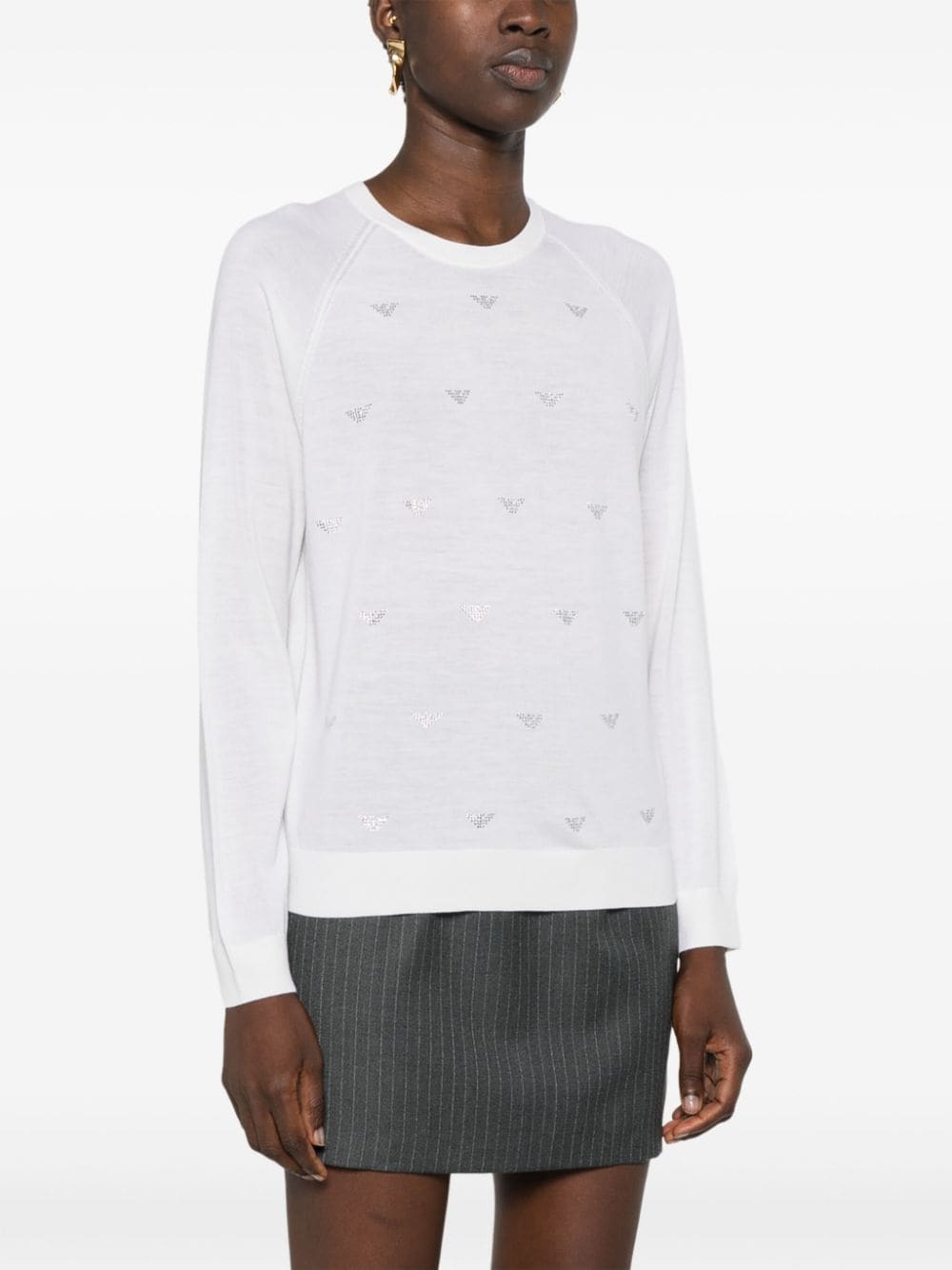 Emporio Armani Sweaters Bianco Virgin Wool