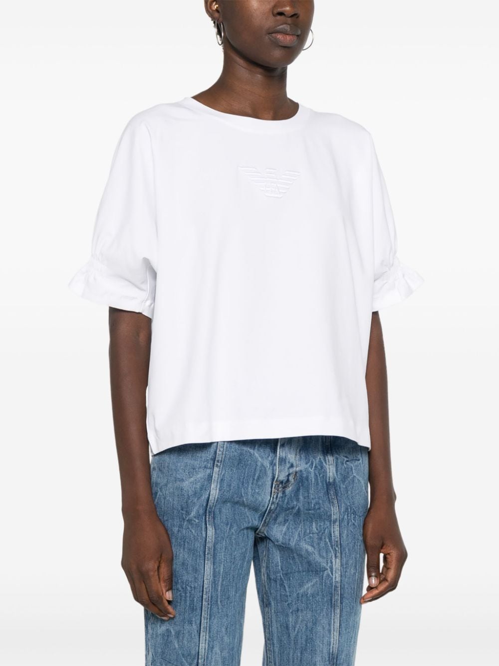 Emporio Armani T-Shirts And Polos Bianco Cotton