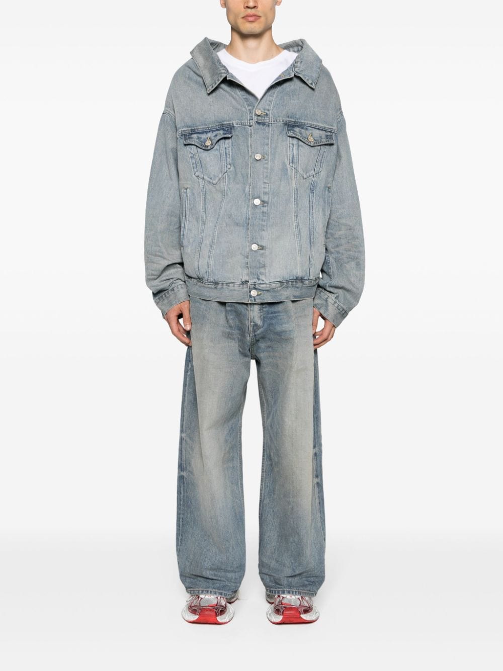 Balenciaga Coats Clear Blue Cotton