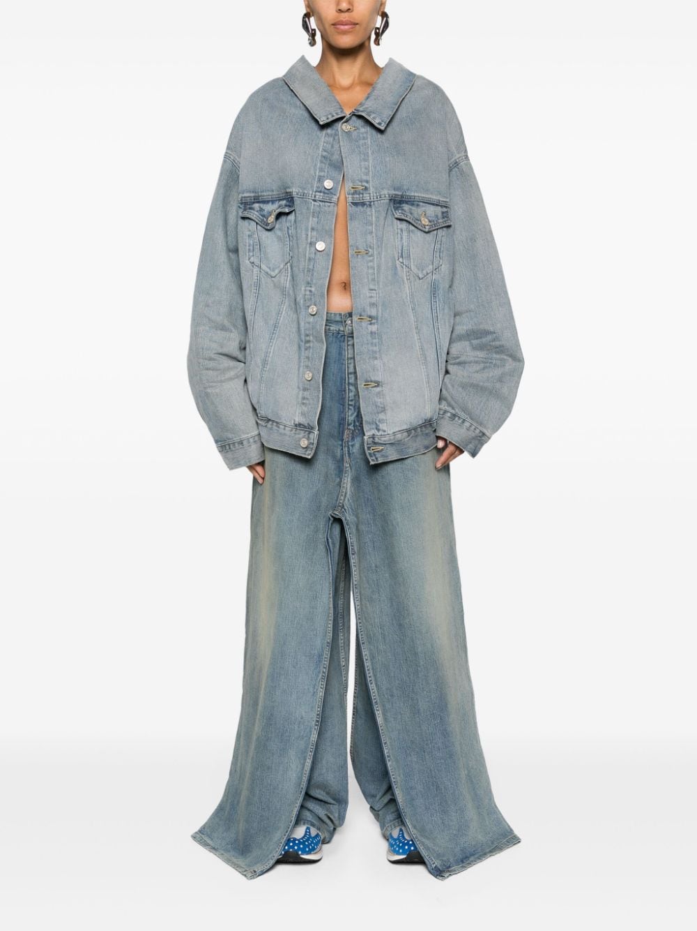Balenciaga Coats Clear Blue Cotton