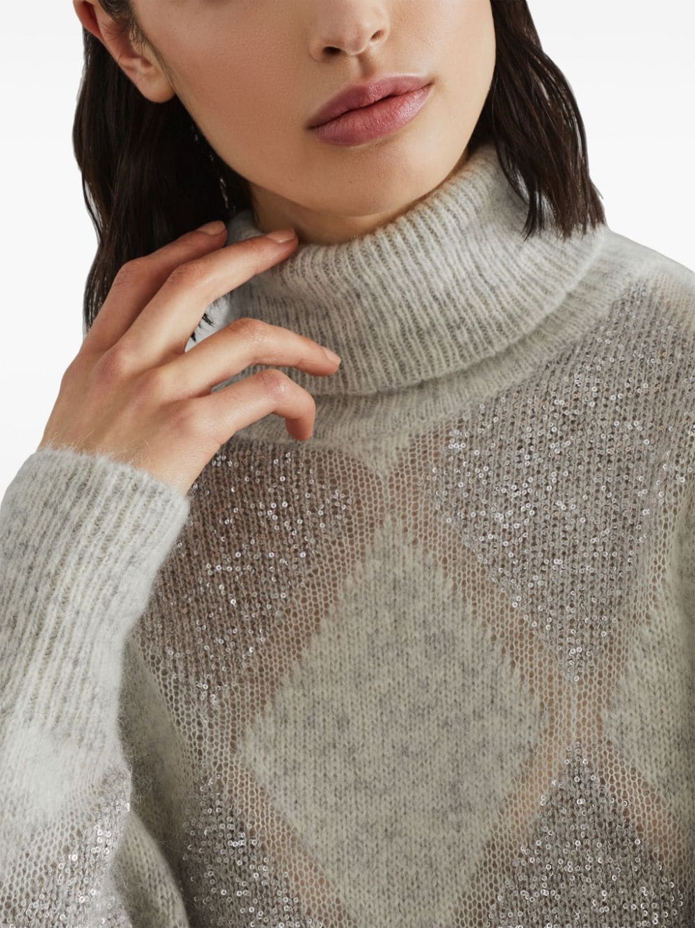 Brunello Cucinelli Sweaters Grigio Wool Mohair