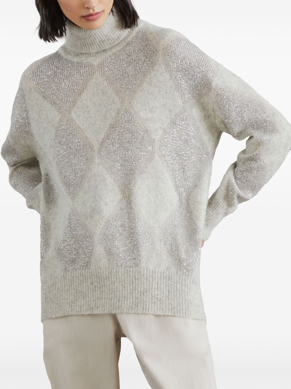 Brunello Cucinelli Sweaters Grigio Wool Mohair