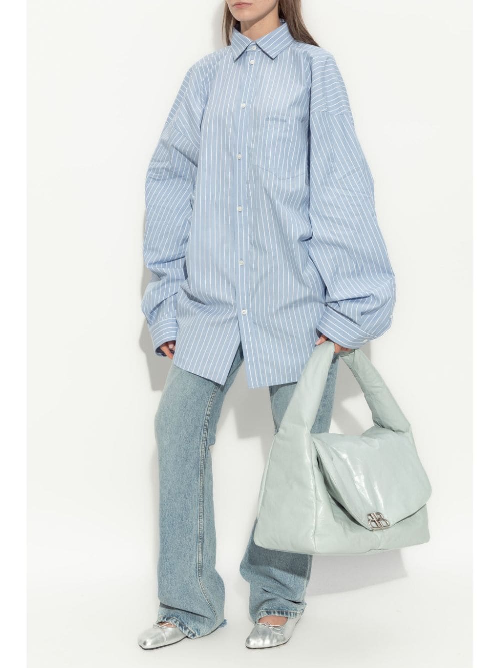 Balenciaga Trousers Clear Blue Cotton