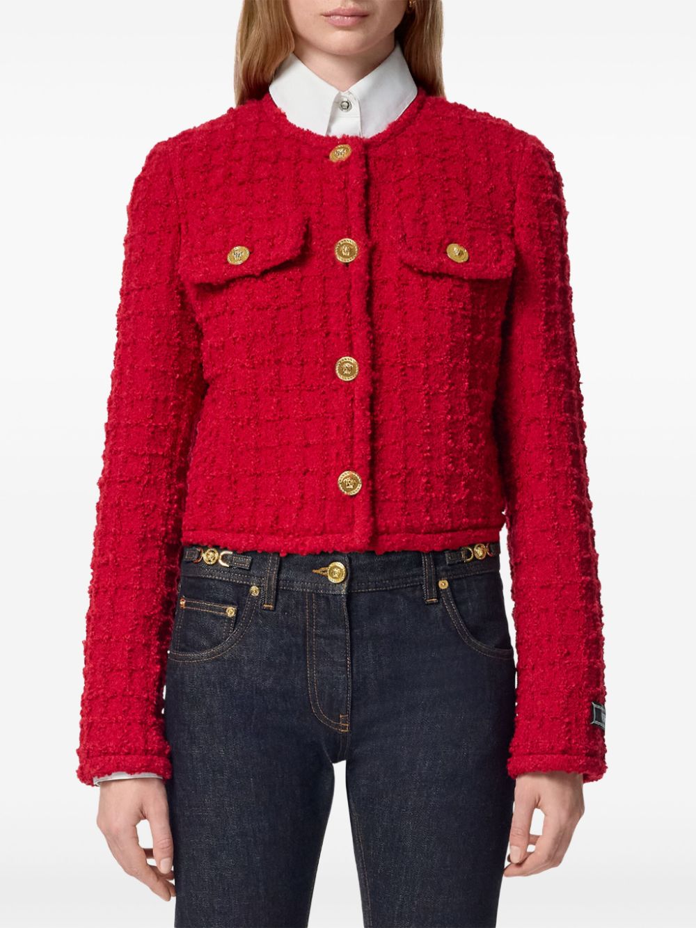 Versace Jackets Red Outer: Virgin Wool