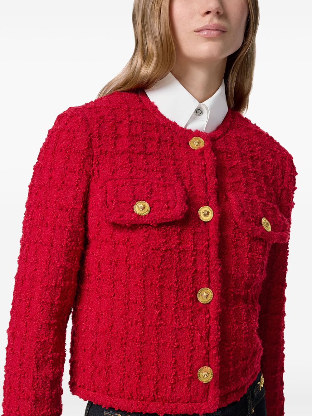 Versace Jackets Red Outer: Virgin Wool