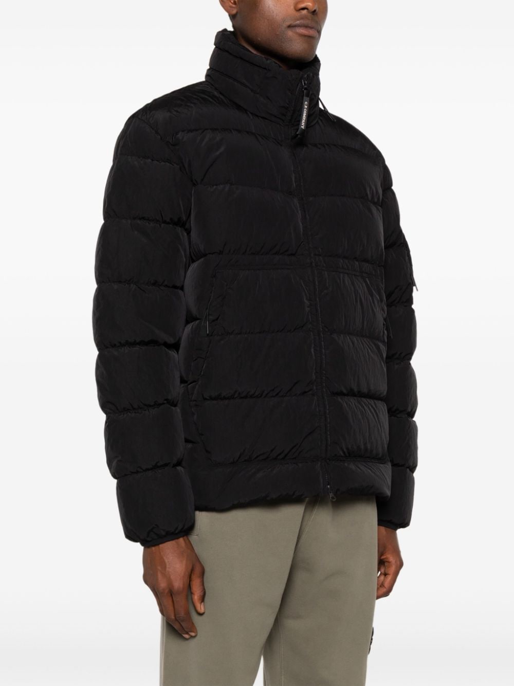 C.p.company Coats Black Lining: Polyester