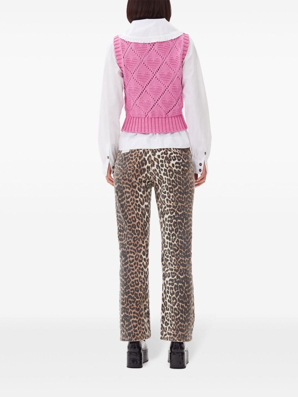 Ganni Sweaters Pink Cotton Polyamide