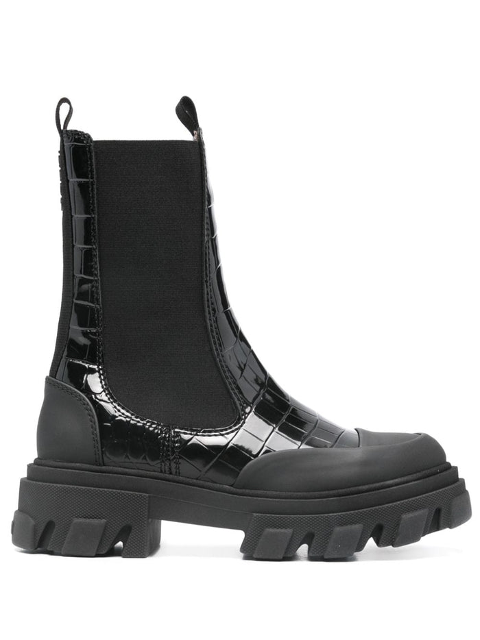 Ganni Boots Black Polyurethane