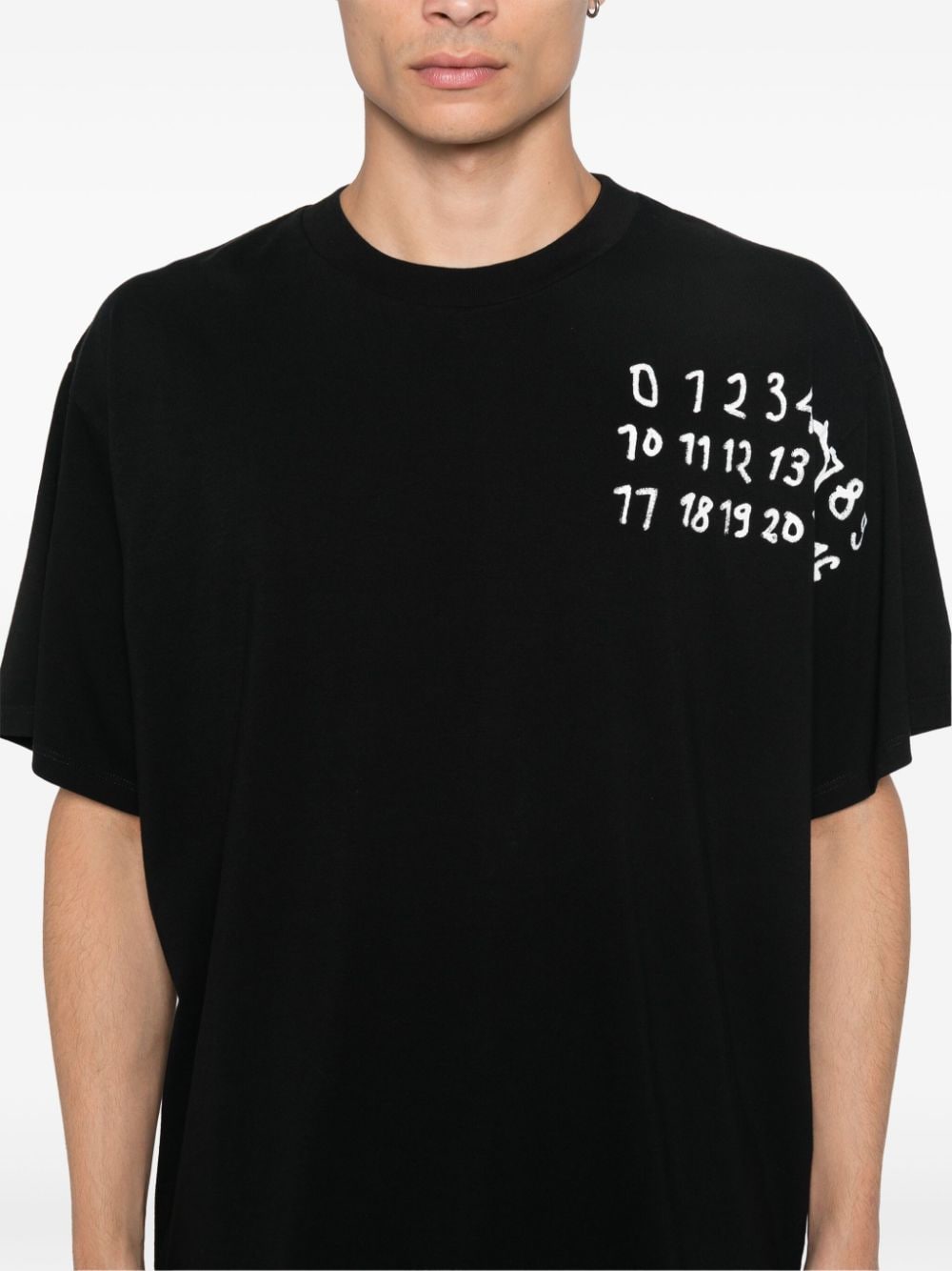 Mm6 Maison Margiela T-Shirts And Polos Black Cotton