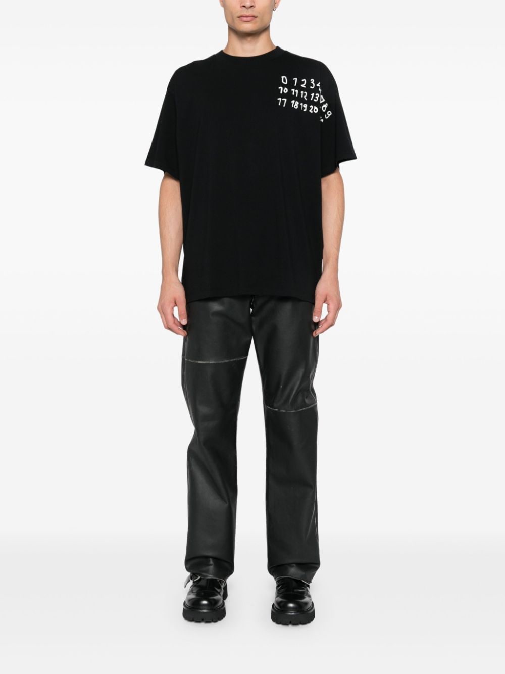 Mm6 Maison Margiela T-Shirts And Polos Black Cotton
