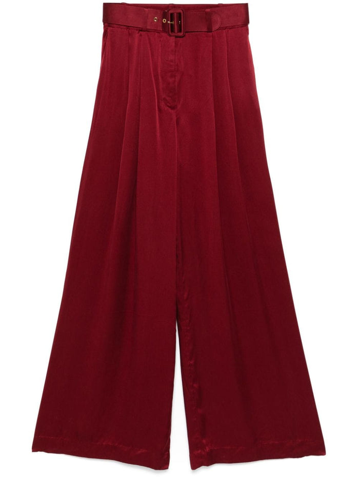 Zimmermann Trousers Bordeaux Silk
